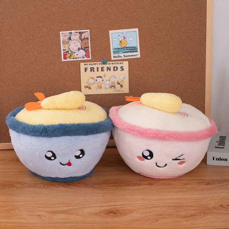 Kawaii Plush Bowl Pillow Toy – Soft Cute Food-Themed Stuffed Cushion