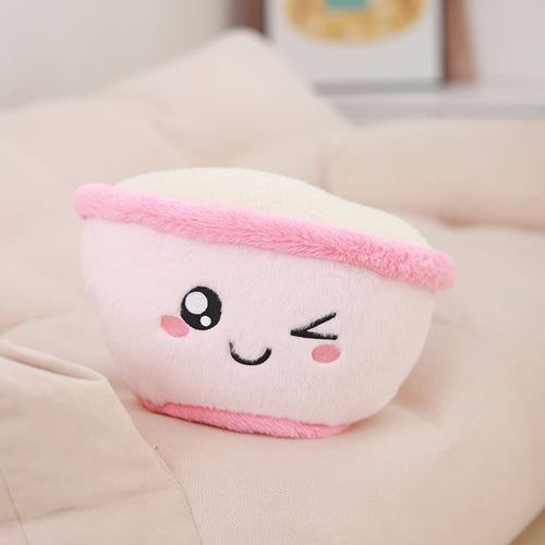 Kawaii Plush Bowl Pillow Toy – Soft Cute Food-Themed Stuffed Cushion