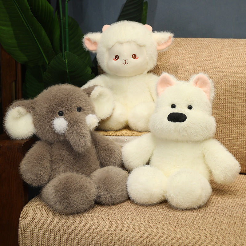 Ultra-Soft Plush Animal Toy Set – Cute Elephant, Lamb & Bear Stuffed Dolls